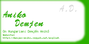 aniko demjen business card
