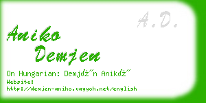 aniko demjen business card